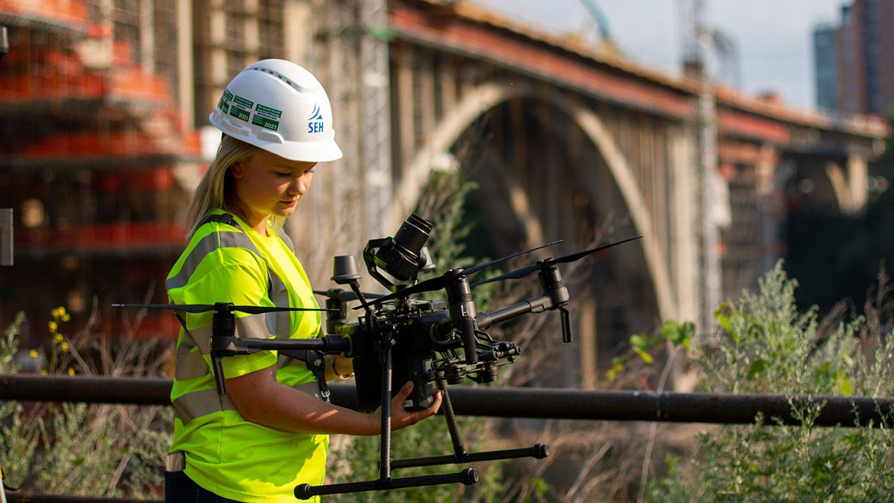 Bailey Nelson working in the field.